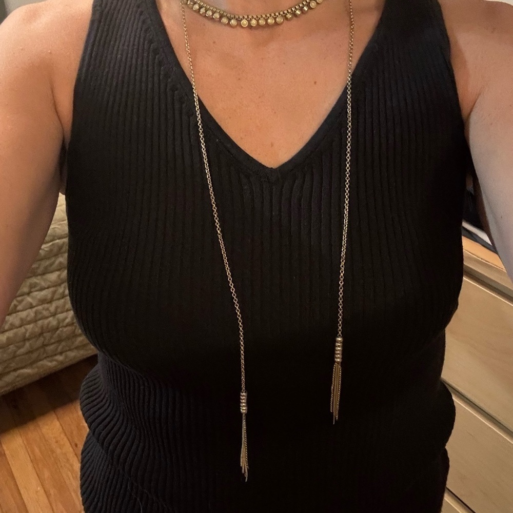 Free People Gold Lariat Necklace
